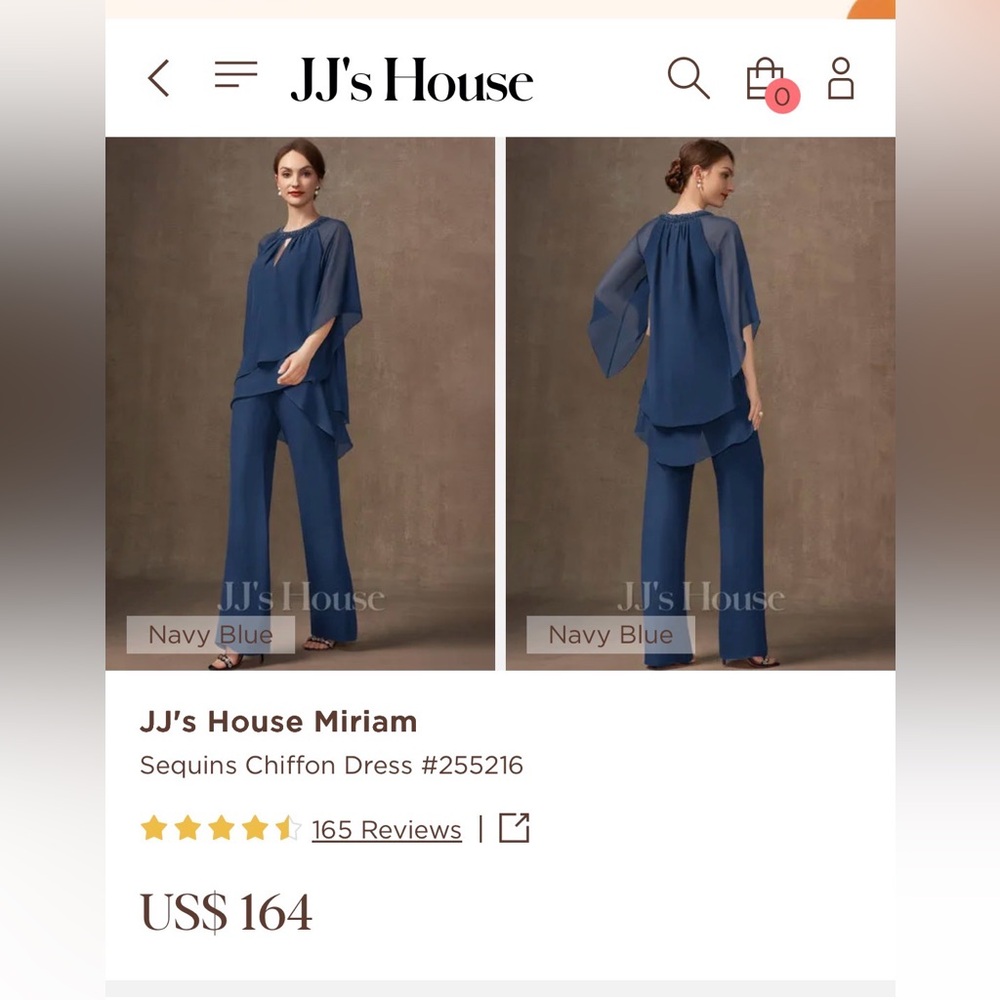 JJs House Navy Embellished Blouse